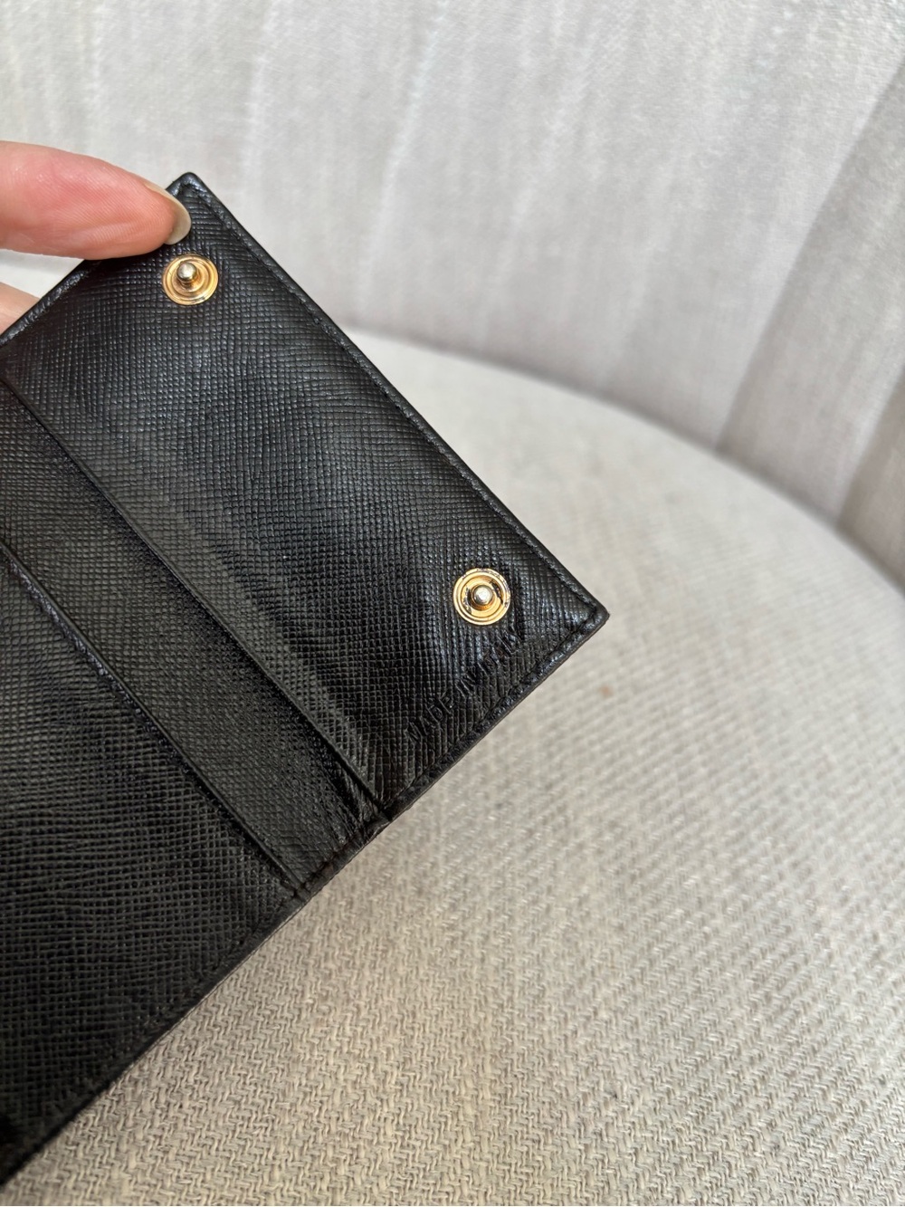PRADA Logo Black Nylon and Saffiano Leather Key Wallet - Picture 6 of 11